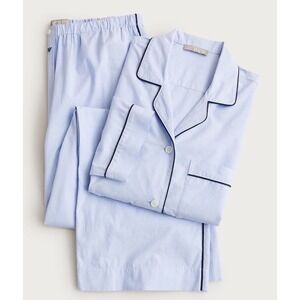J.Crew Classic pajama pant set in end-on-end cotton Blue Small New With Tags